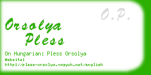 orsolya pless business card